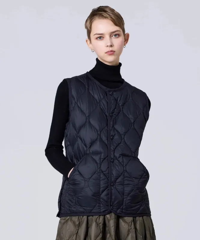 Unisex Military Crew Neck Down Vest (Soft Shell) made by Taion