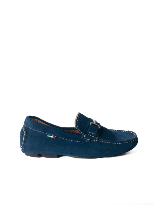 Mocassino basic fibbia asimmetrica - Blu navy sold by Carro Positano