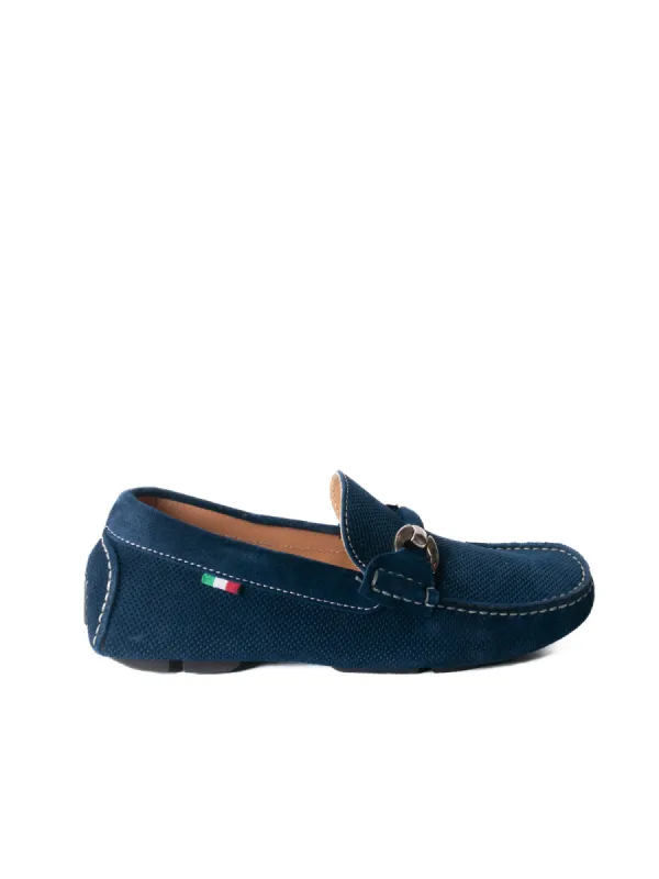 Mocassino stampa fibbia - Blu sold by Carro Positano