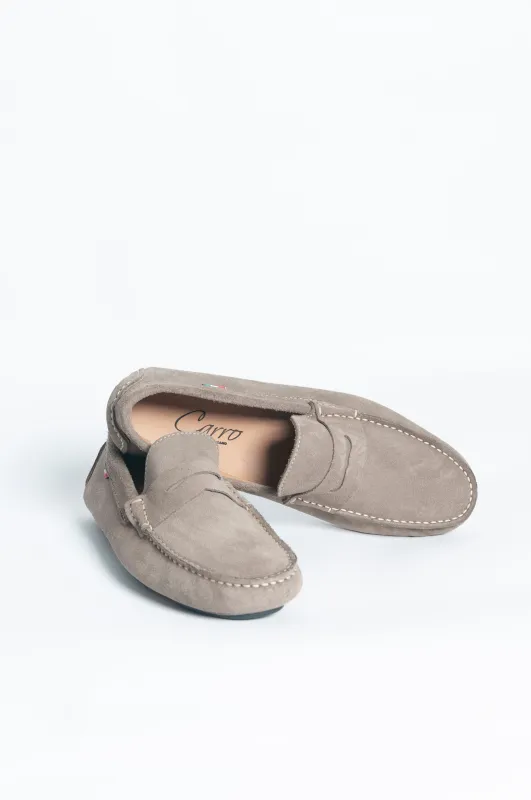 Mocassino basic bocca di leone - Tortora sold by Carro Positano