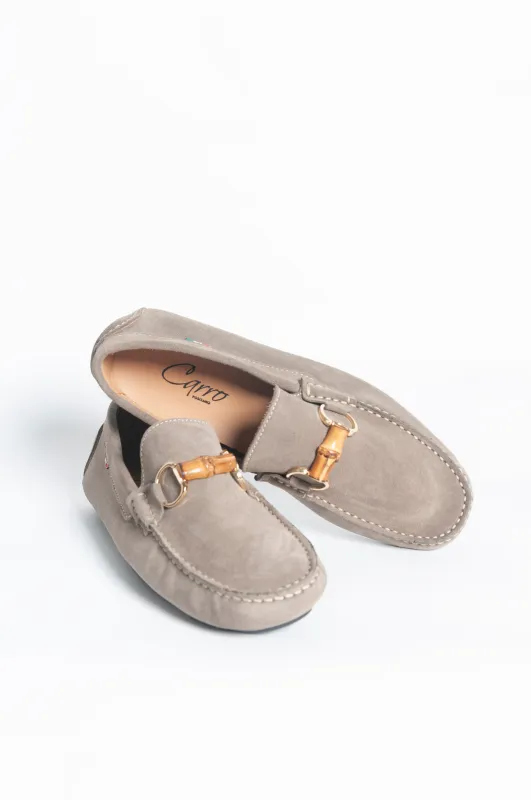 Mocassino basic fibbia bamboo - Tortora sold by Carro Positano