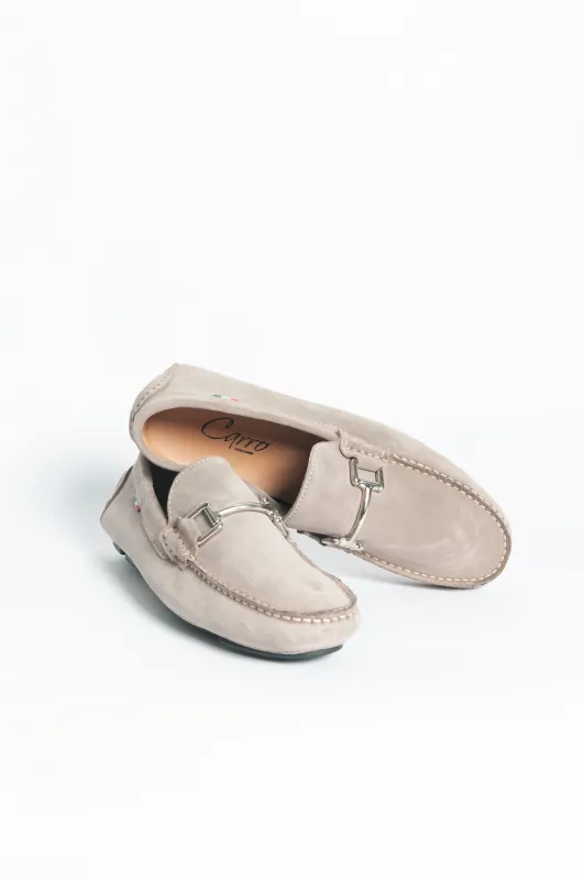 Mocassino basic fibbia regolare - Tortora sold by Carro Positano