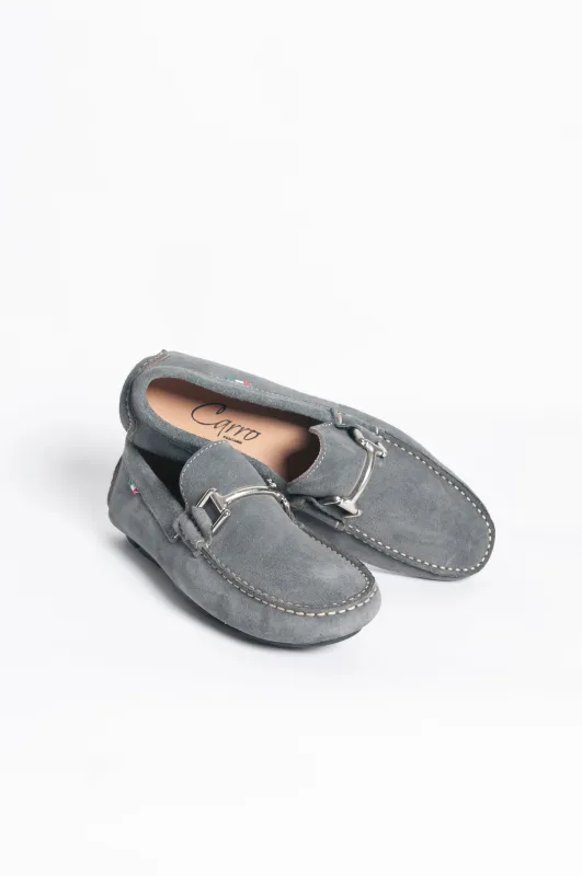 Mocassino basic fibbia regolare - Grigio sold by Carro Positano
