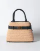 Borsa Nina pelle e rafia - Nero sold by Carro Positano