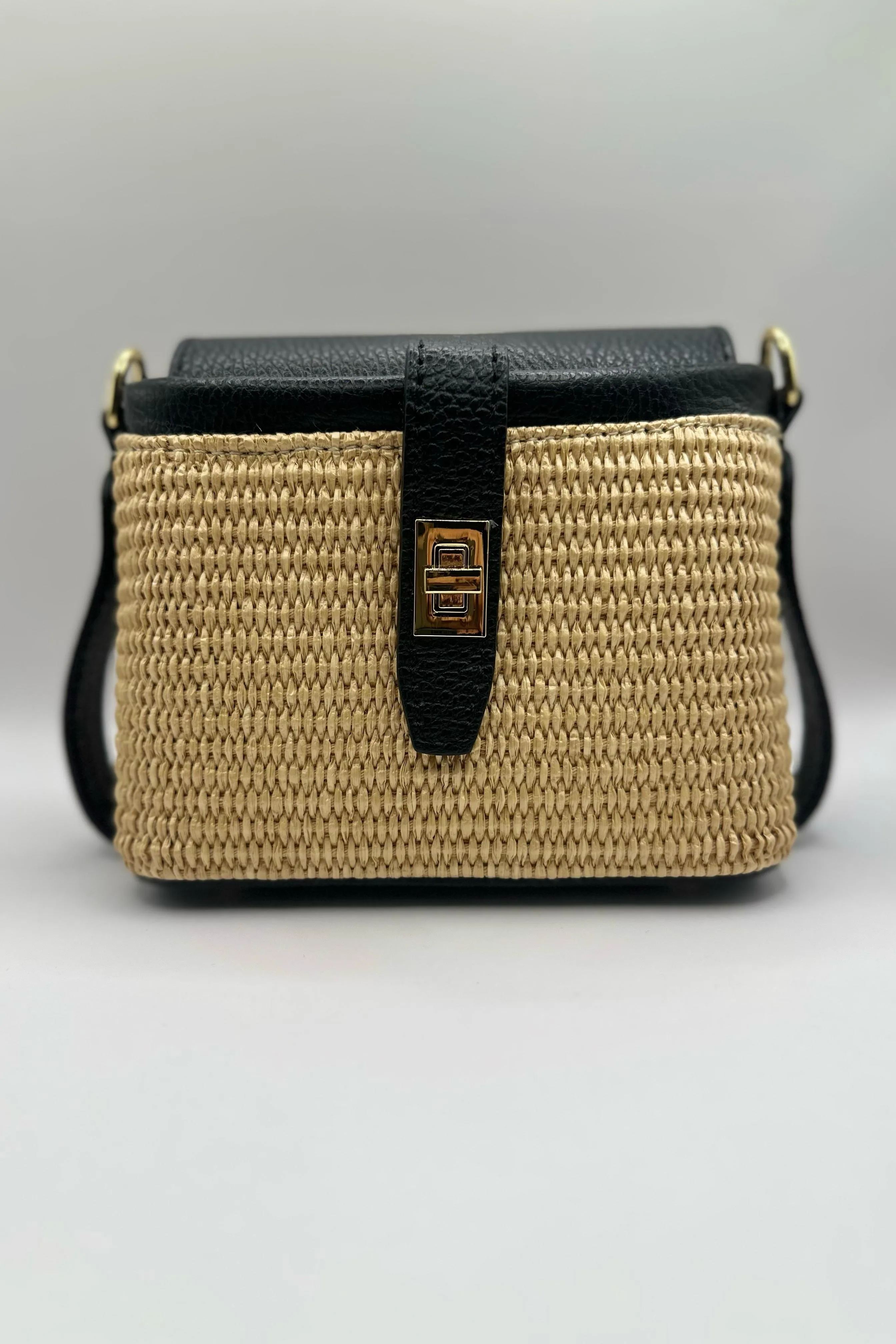 Borsa mini rafia - Nero sold by Carro Positano