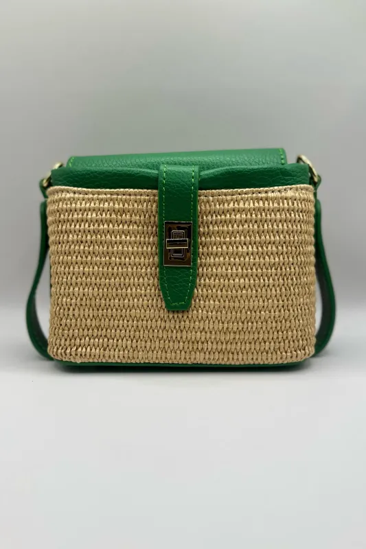 Borsa mini rafia - Verde sold by Carro Positano