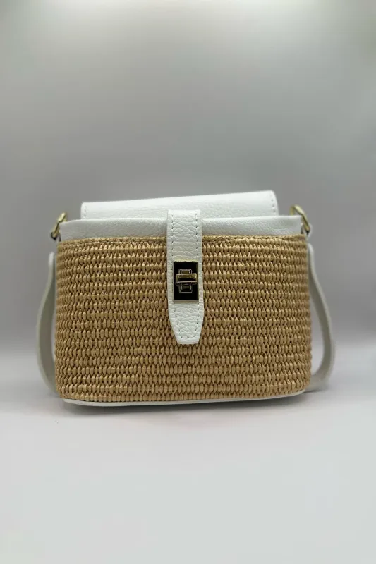Borsa mini rafia - Bianco sold by Carro Positano