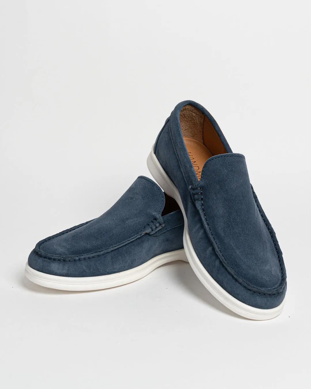 Mocassino Seaside in camoscio - Denim sold by Carro Positano