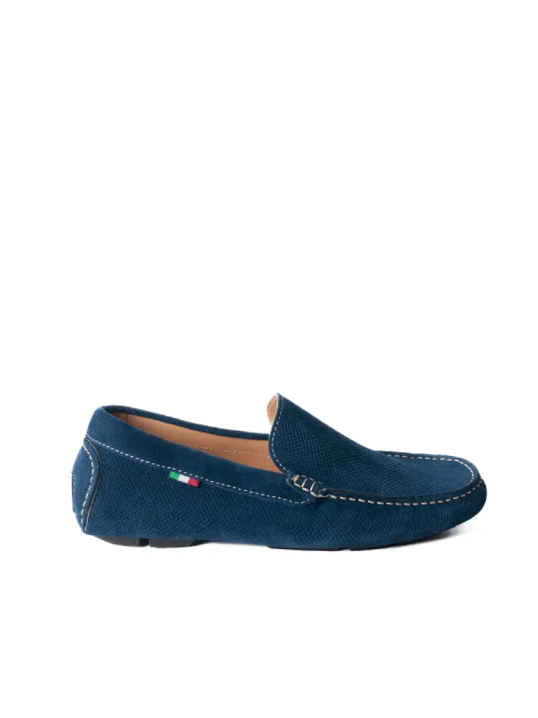 Mocassino stampa - Blu navy sold by Carro Positano