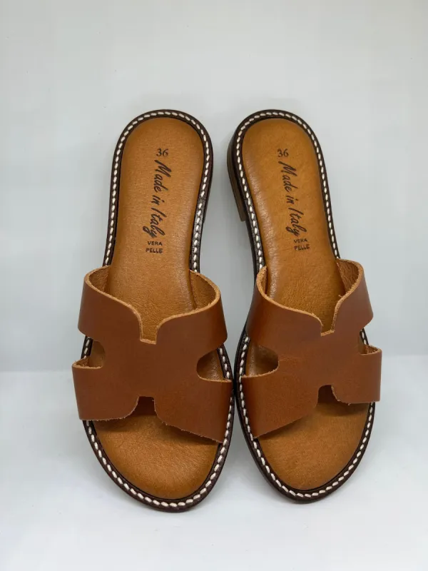 Sandalo fascia farfalla - Cuoio sold by Carro Positano