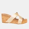 Allyson Cork Wedge Slide – Crisscross Metallic Sandal in 4 Colors sold by The Dogwood Boutique