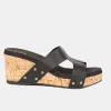 Allyson Cork Wedge Slide – Crisscross Metallic Sandal in 4 Colors sold by The Dogwood Boutique
