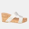 Allyson Cork Wedge Slide – Crisscross Metallic Sandal in 4 Colors sold by The Dogwood Boutique
