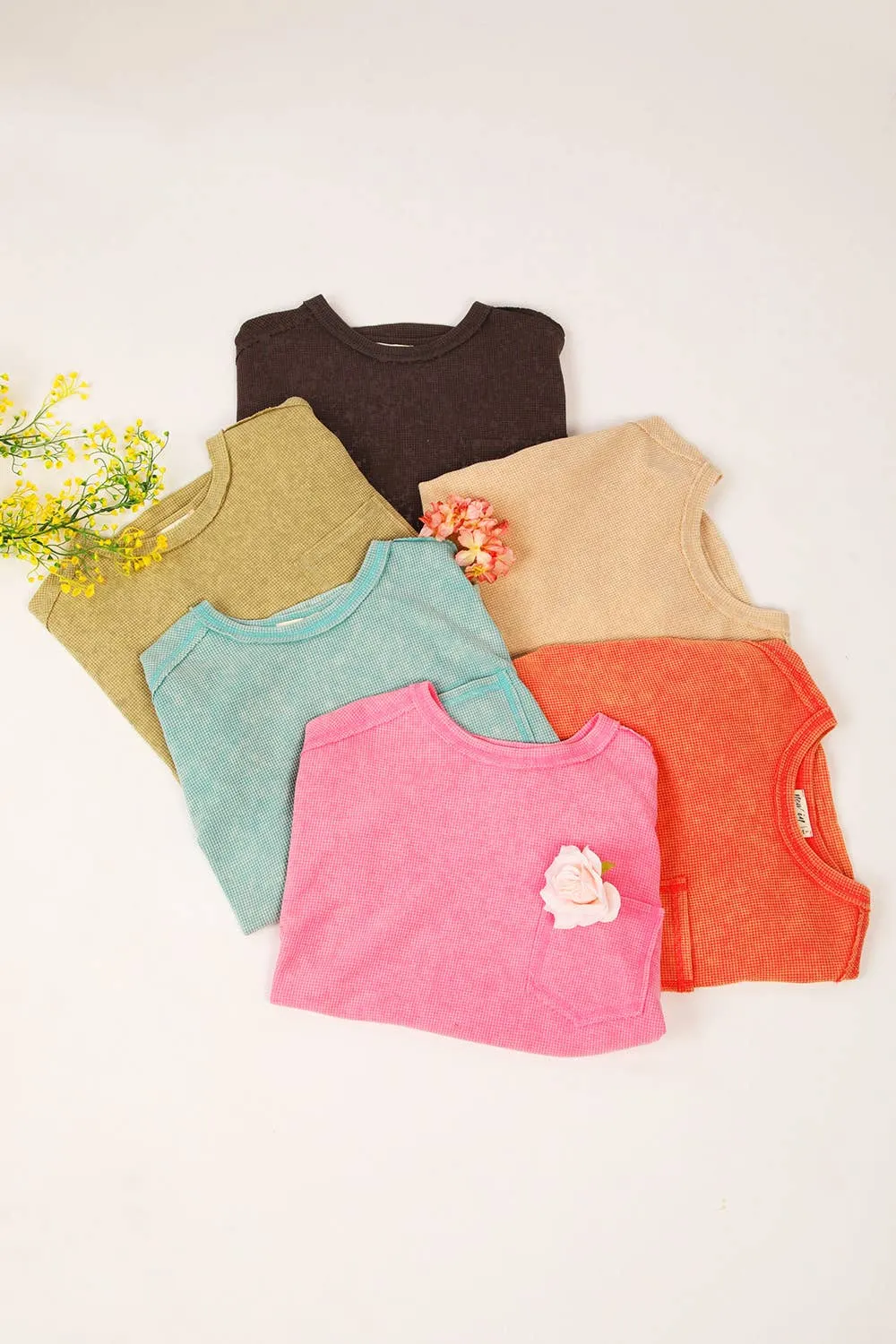 Pink Oversized Washed Waffle Casual Knit Top sold by The Dogwood Boutique product image thumbnail 4