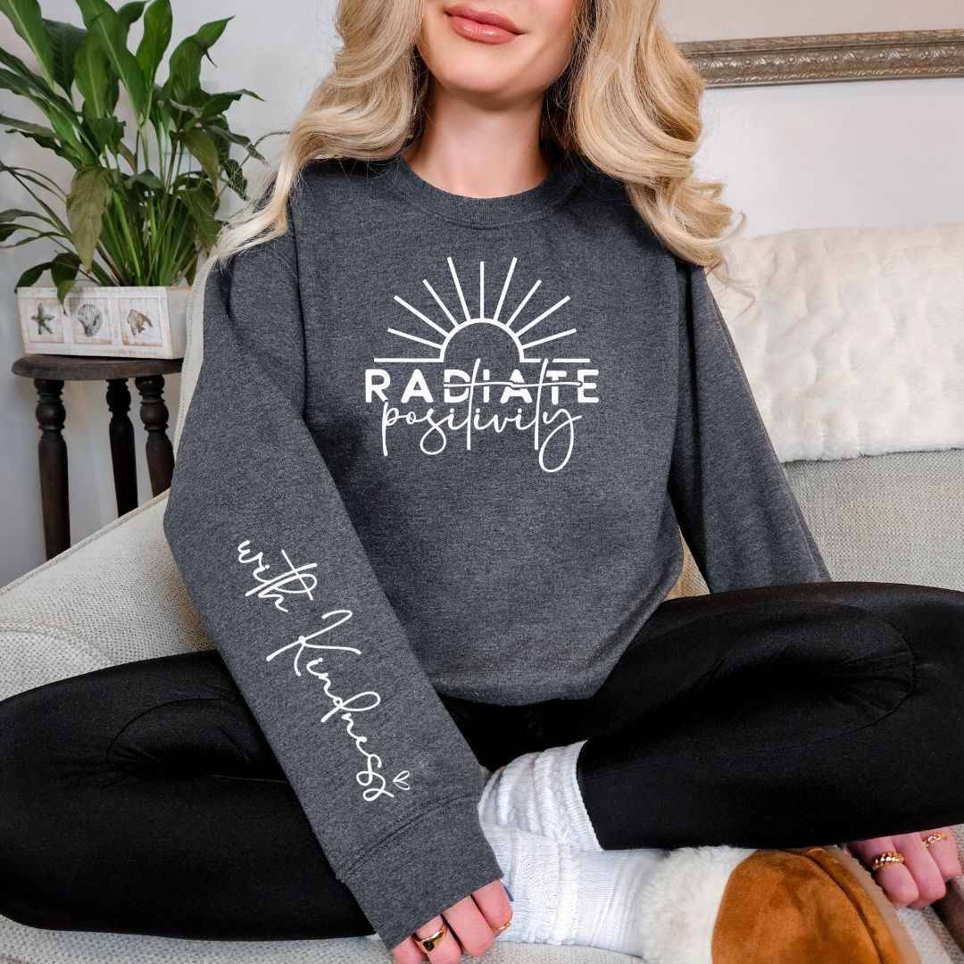 PREORDER: Radiate Positivity Graphic Sweatshirt in Three Colors sold by The Dogwood Boutique product image thumbnail 2