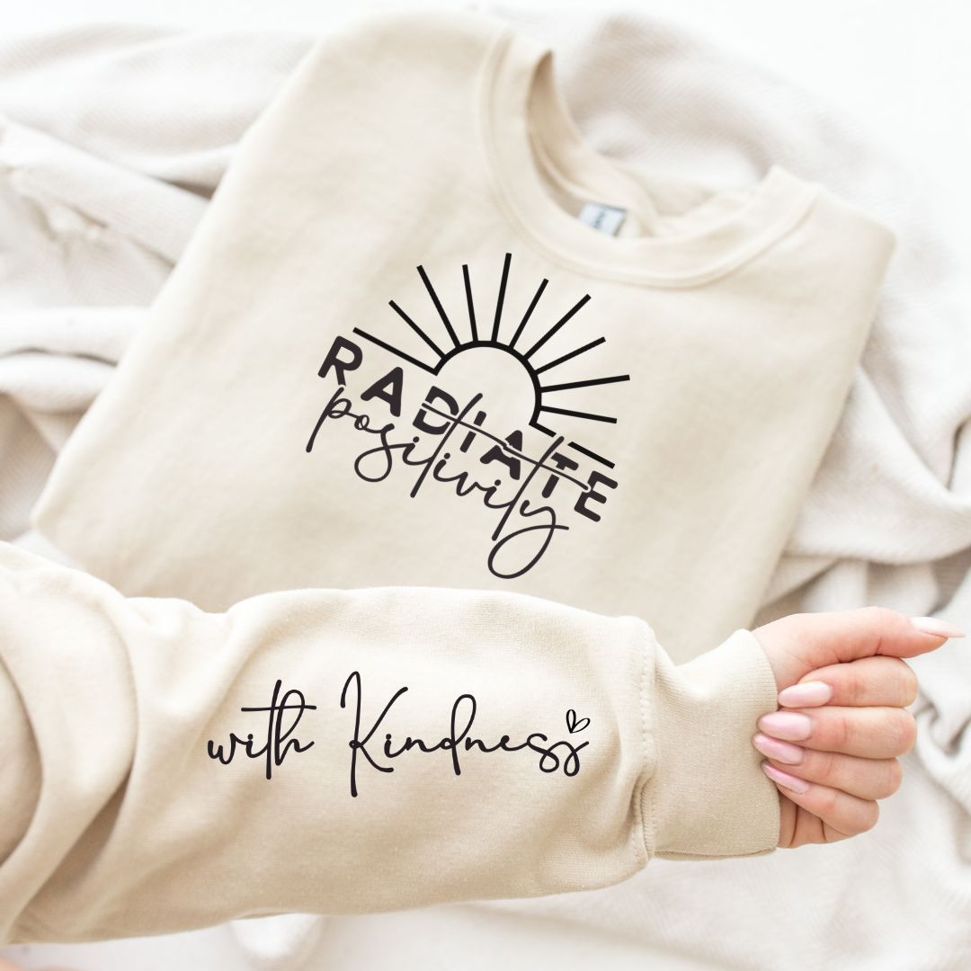 PREORDER: Radiate Positivity Graphic Sweatshirt in Three Colors sold by The Dogwood Boutique product image thumbnail 3