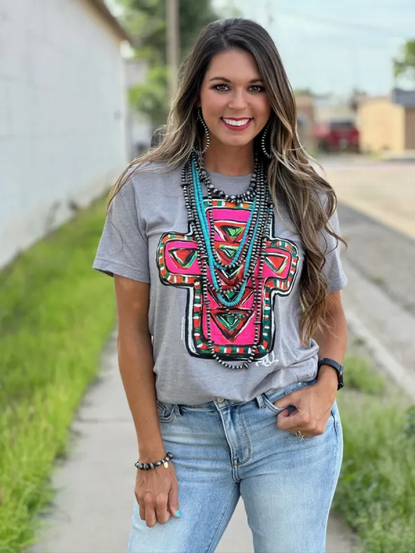 Callie Ann Stelter's Neon Cross Tee sold by The Dogwood Boutique