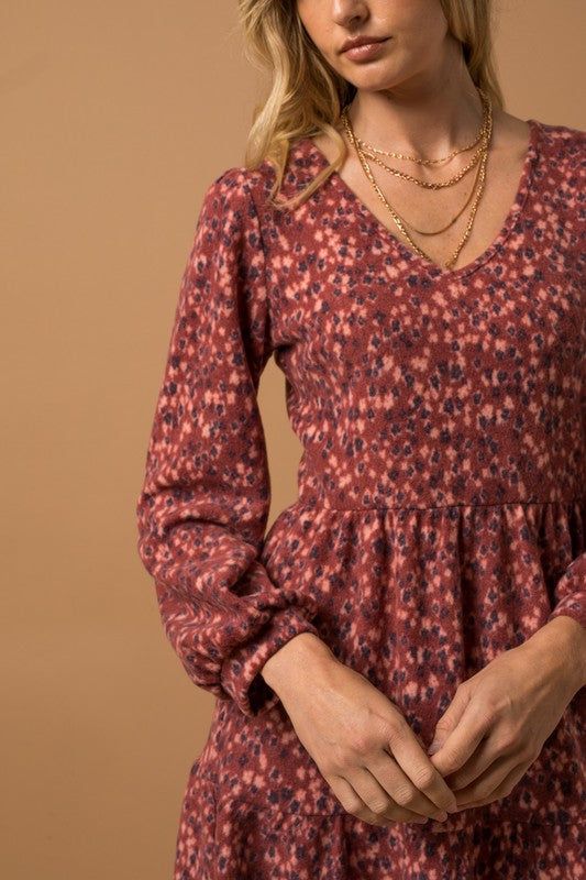 3/4 Sleeve V-Neck Mini Dress sold by The Dogwood Boutique product image thumbnail 7