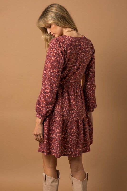 3/4 Sleeve V-Neck Mini Dress sold by The Dogwood Boutique product image thumbnail 5