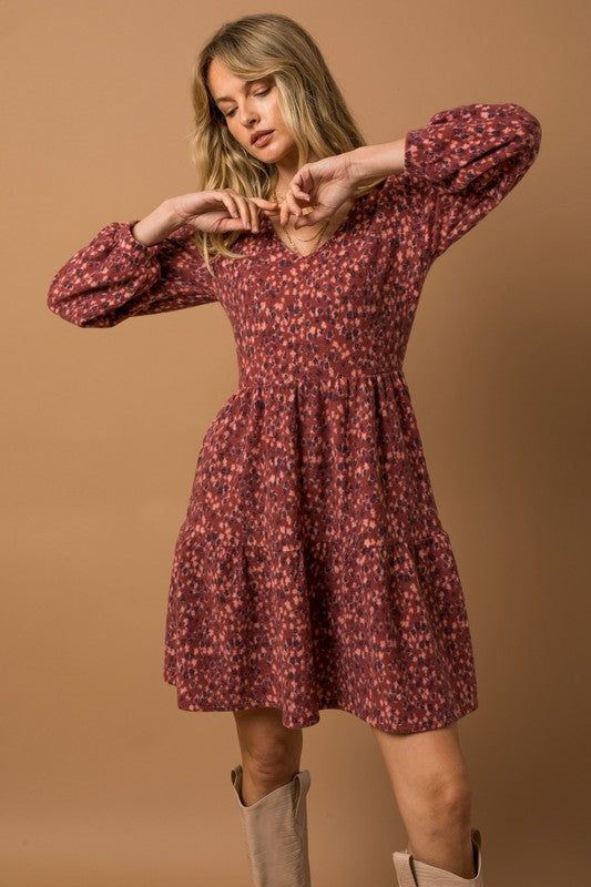 3/4 Sleeve V-Neck Mini Dress sold by The Dogwood Boutique product image thumbnail 2