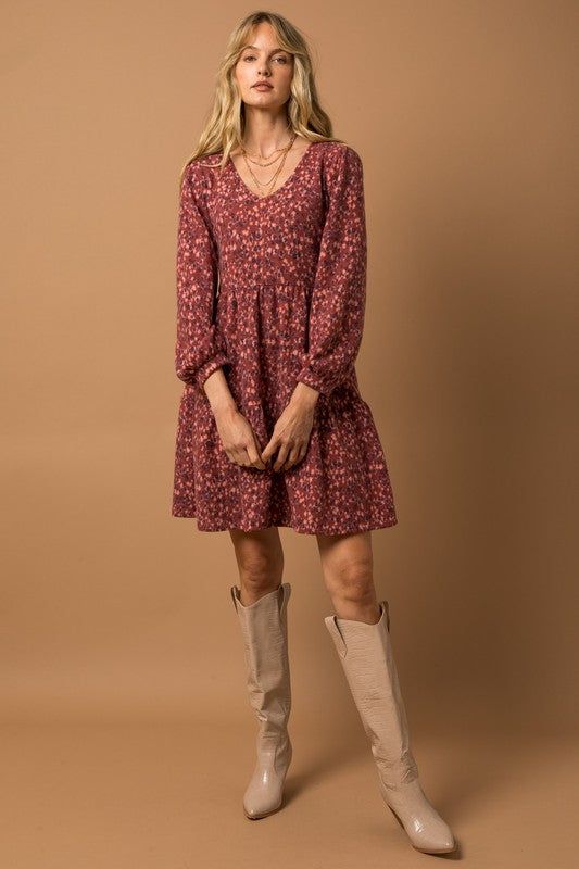 3/4 Sleeve V-Neck Mini Dress sold by The Dogwood Boutique product image thumbnail 6