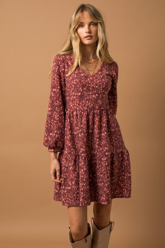3/4 Sleeve V-Neck Mini Dress sold by The Dogwood Boutique product image thumbnail 3