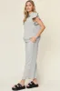Double Take Texture Ruffle Short Sleeve Top and Drawstring Wide Leg Pants Set sold by The Dogwood Boutique