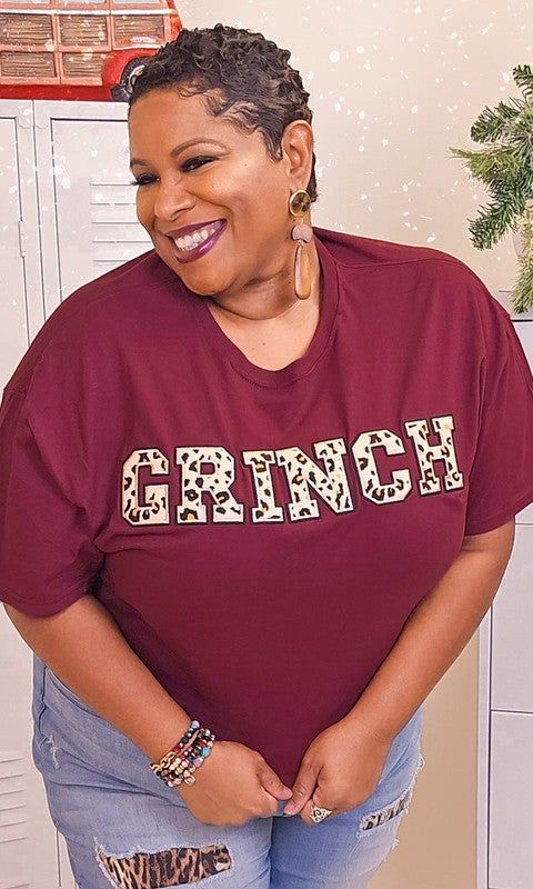 Leopard Ideal Chenille Grinch Graphic T-Shirt sold by The Dogwood Boutique product image thumbnail 2