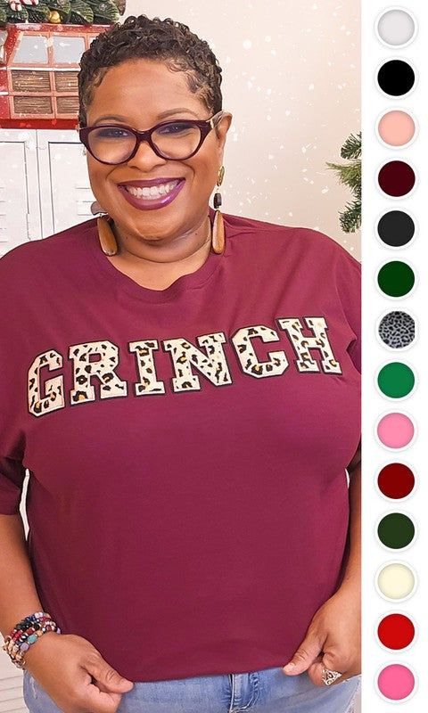 Leopard Ideal Chenille Grinch Graphic T-Shirt sold by The Dogwood Boutique product image thumbnail 3