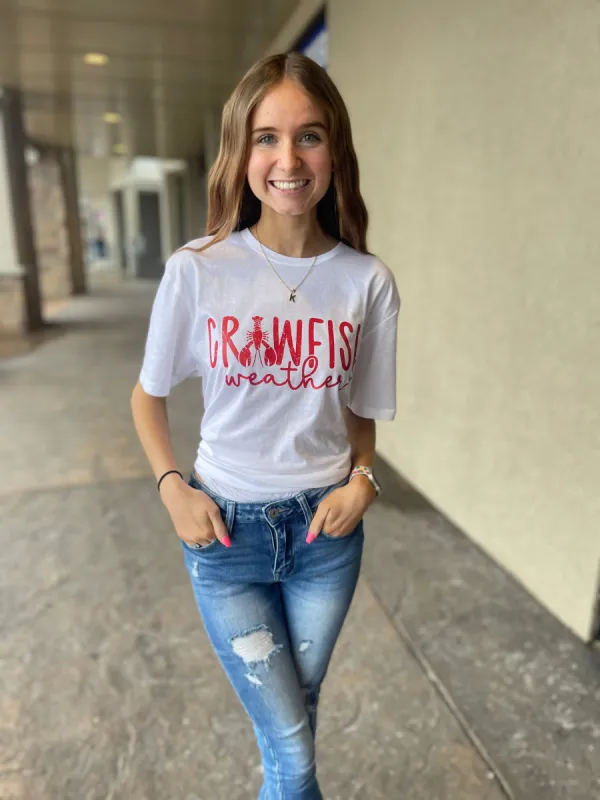 Crawfish Weather Tee Shirt🦞 sold by The Dogwood Boutique