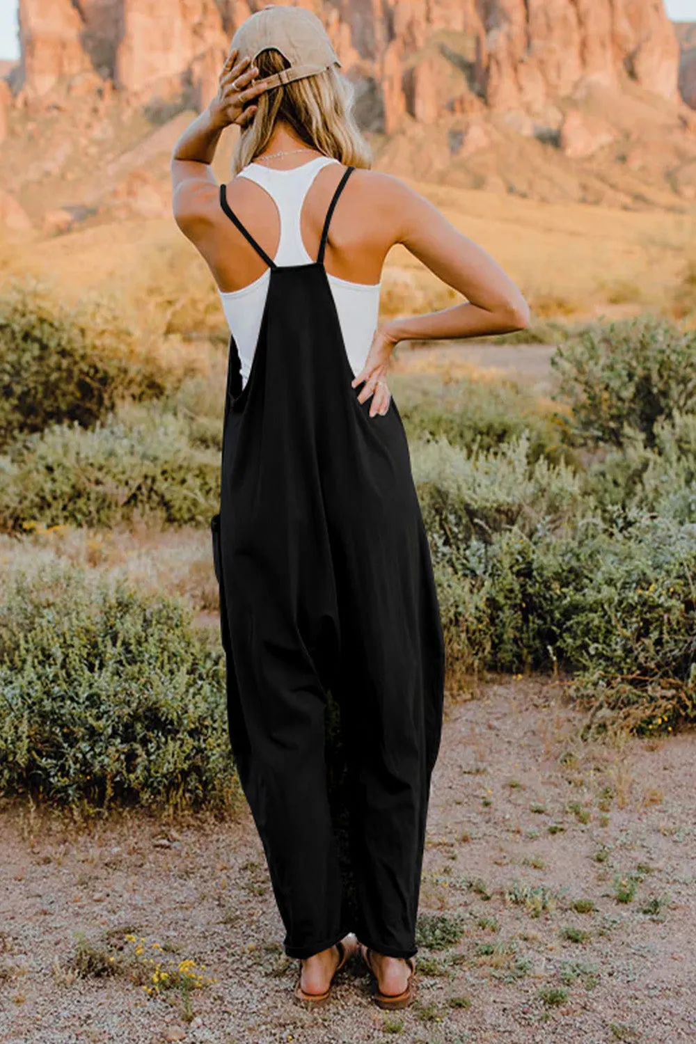Double Take Full Size V-Neck Sleeveless Jumpsuit with Pockets sold by The Dogwood Boutique product image thumbnail 2