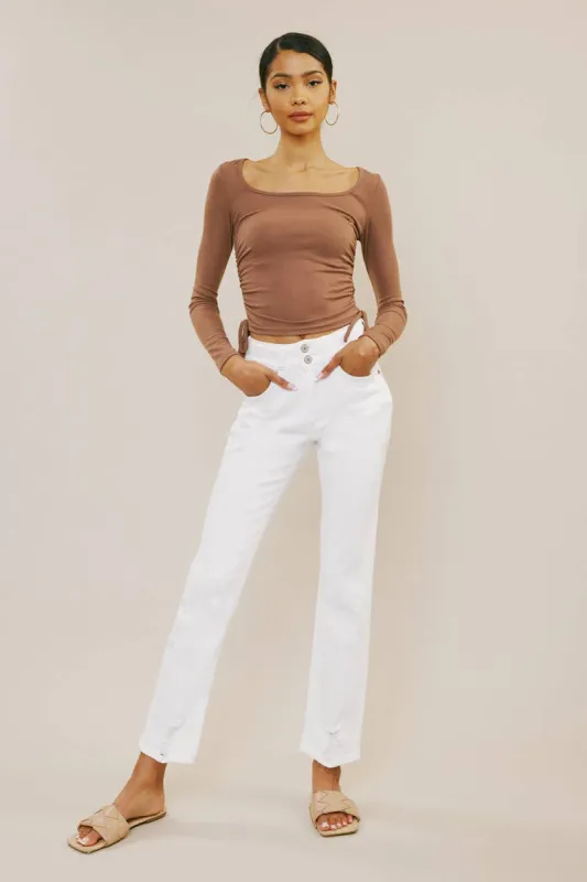 White High Rise Stretch KanCan Jeans sold by The Dogwood Boutique