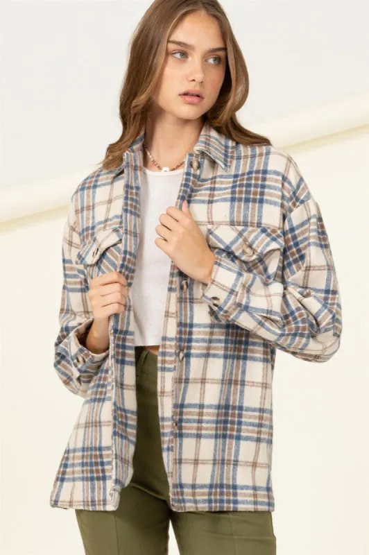 For Myself Checkered Print Button-Front Top sold by The Dogwood Boutique