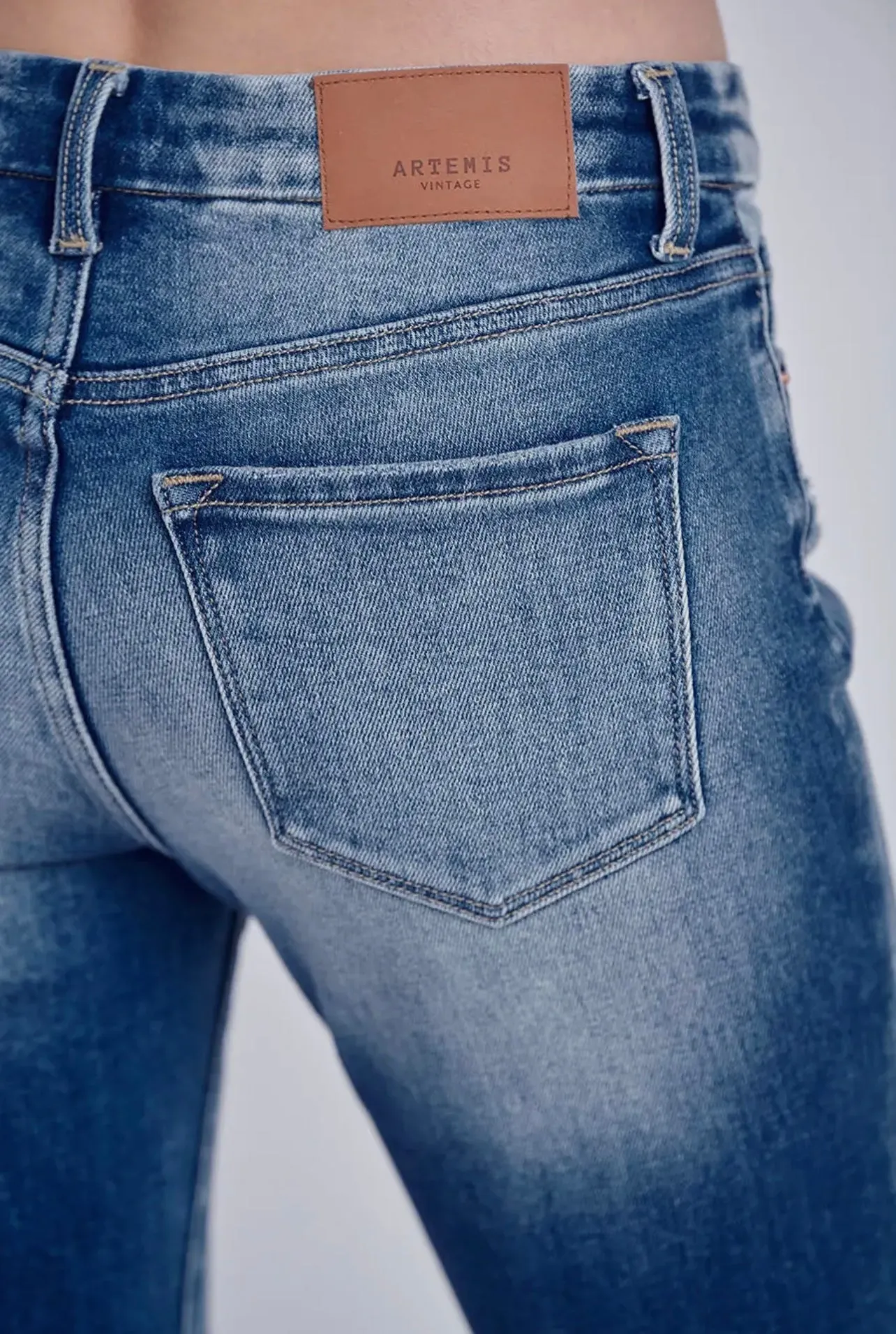 High Rise Stretch Crop Flare with Fray Hem Jeans (Artemis Vintage) sold by The Dogwood Boutique product image thumbnail 5