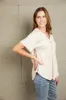 Buttoned Notched Neck Short Sleeve Top sold by The Dogwood Boutique