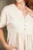 Buttoned Notched Neck Short Sleeve Top sold by The Dogwood Boutique
