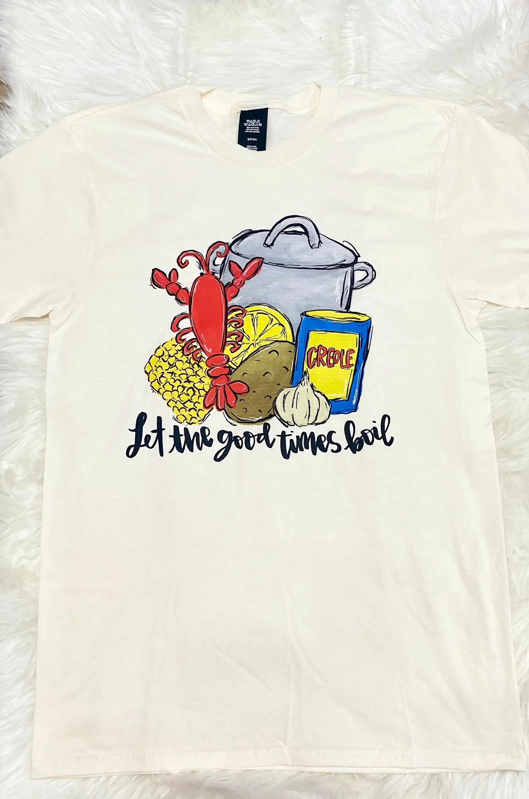 Let the Good Times Boil Crawfish Tee sold by The Dogwood Boutique product image thumbnail 2