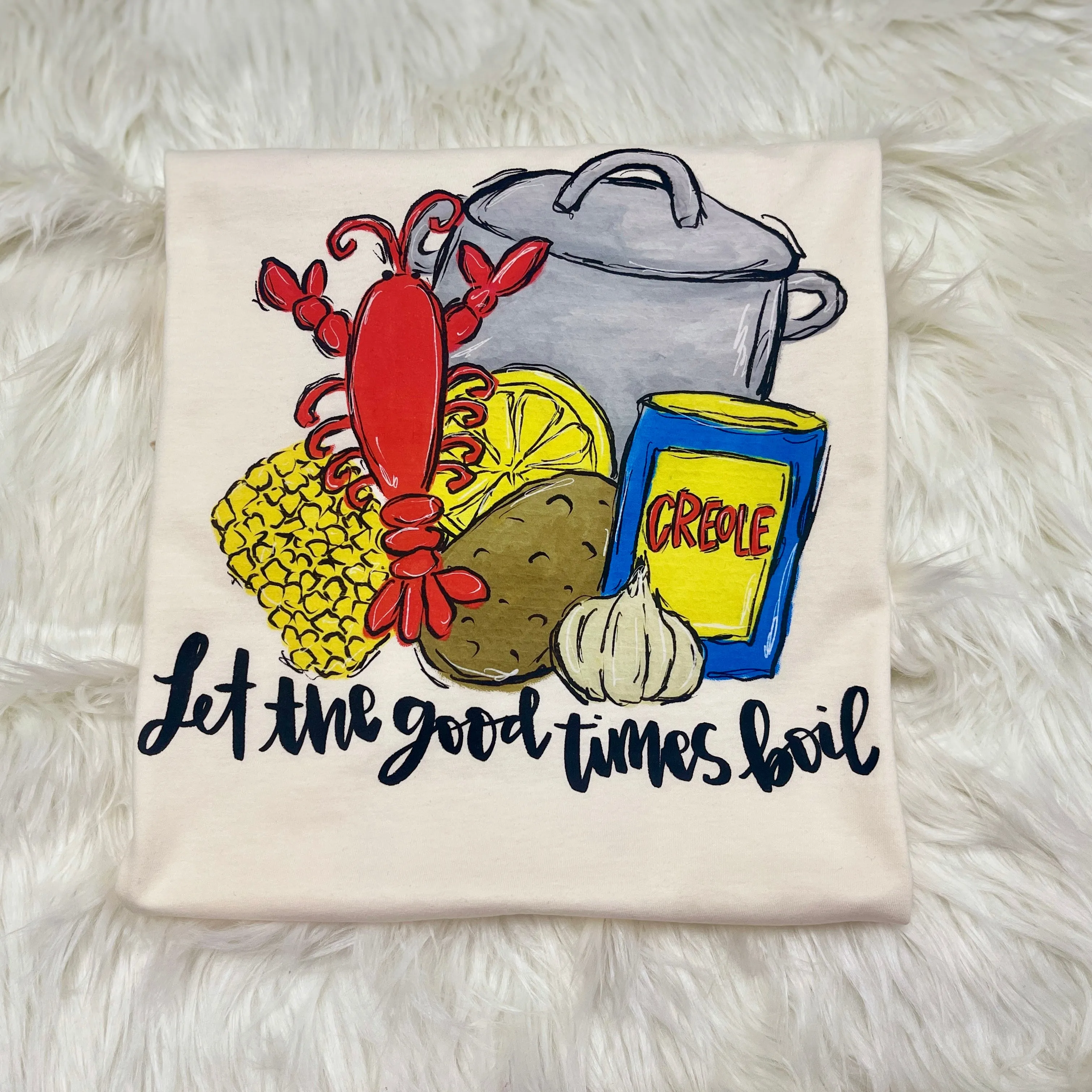 Let the Good Times Boil Crawfish Tee sold by The Dogwood Boutique product image thumbnail 3