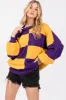 Purple & Gold Checkered Sweater Top sold by The Dogwood Boutique
