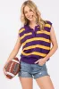 Purple & Gold Striped Sleeveless Sweater Top sold by The Dogwood Boutique