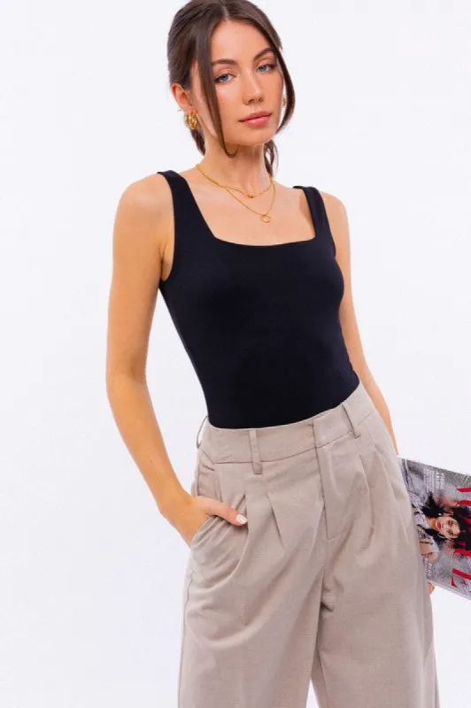 Square Neck Tank Bodysuit sold by The Dogwood Boutique