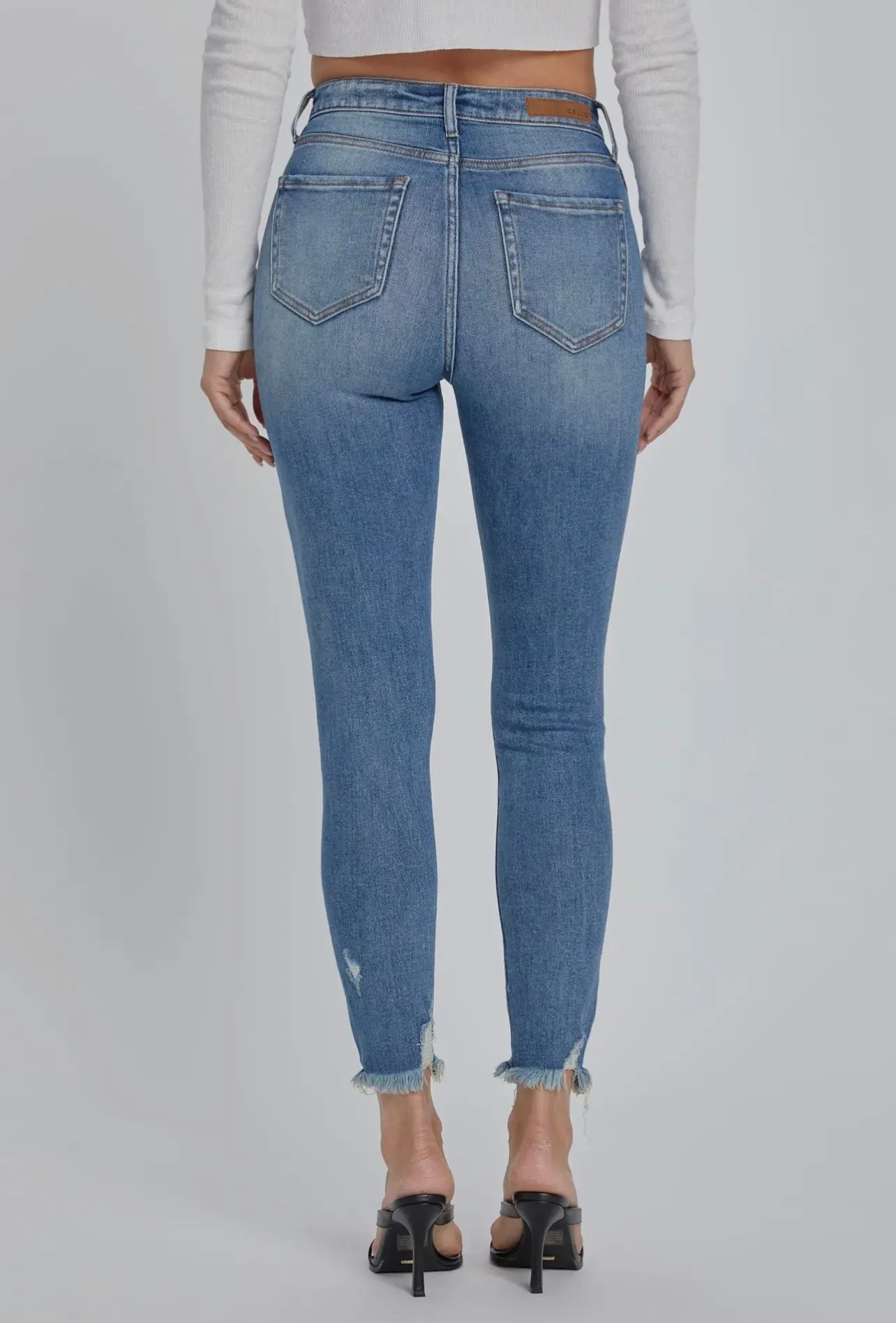 CELLO High Rise Ankle Skinny With Frayed Hem sold by The Dogwood Boutique product image thumbnail 5