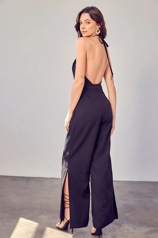Deep V-Neck Wide Leg Jumpsuit sold by The Dogwood Boutique product image thumbnail 3