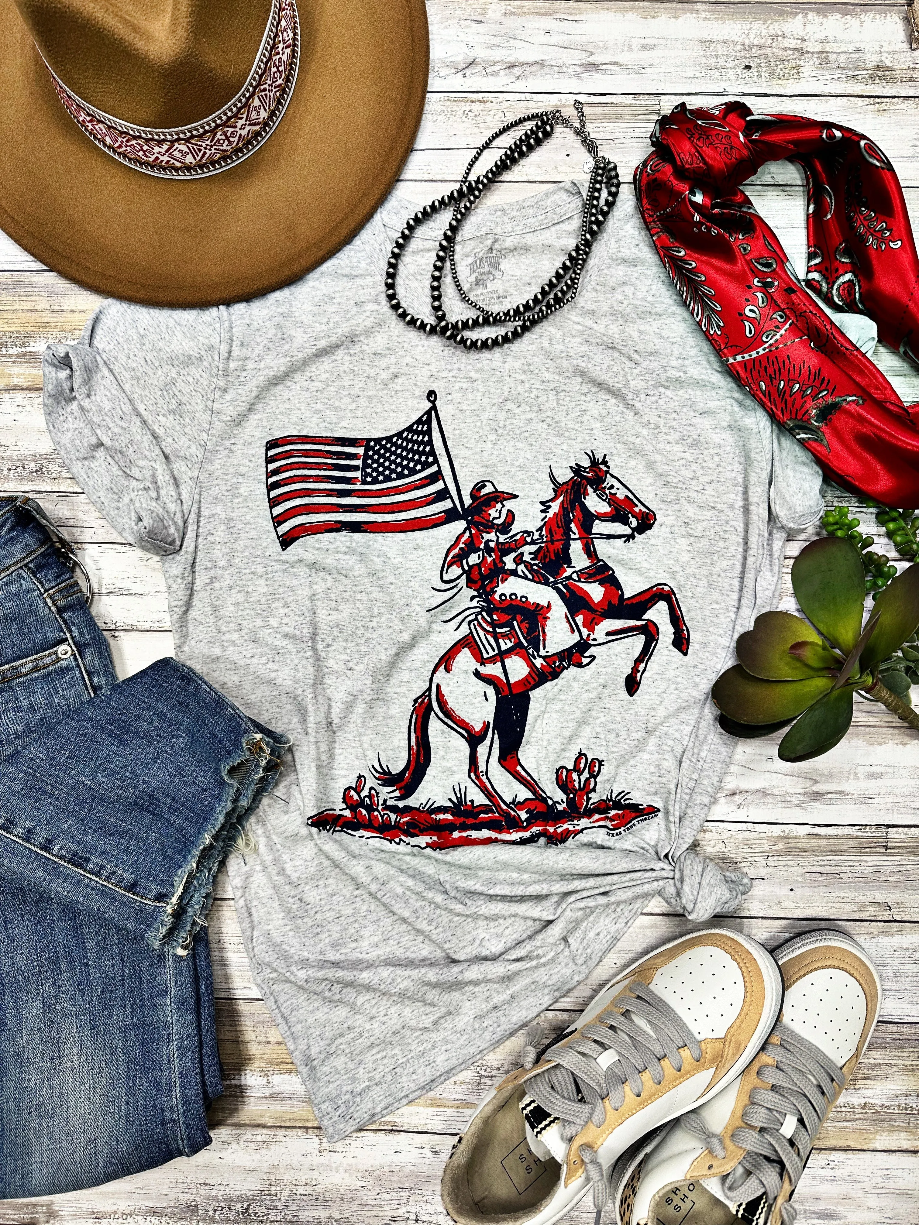 Patriotic Cowboy Tee sold by The Dogwood Boutique product image thumbnail 4