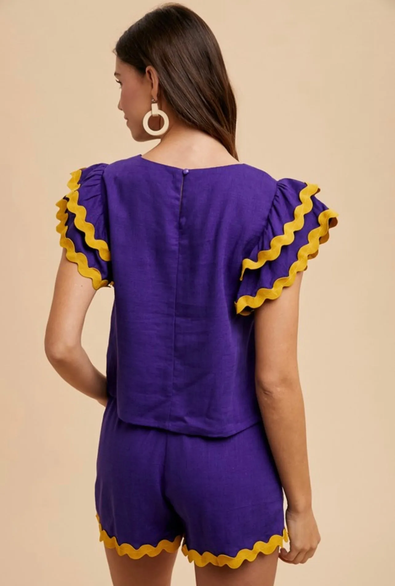 Purple & Gold Ric Rac Set sold by The Dogwood Boutique product image thumbnail 3