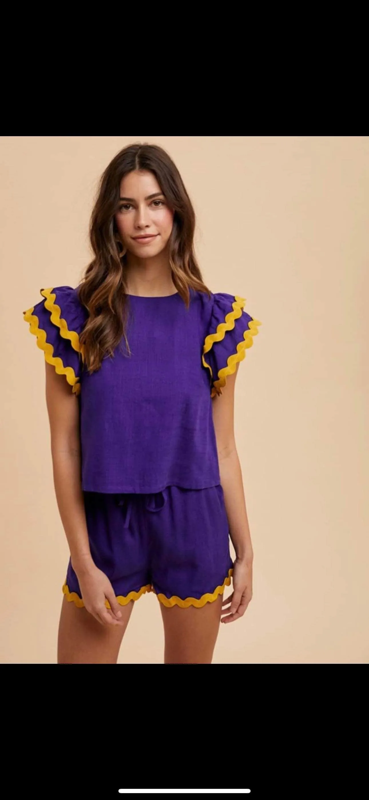 Purple & Gold Ric Rac Set sold by The Dogwood Boutique