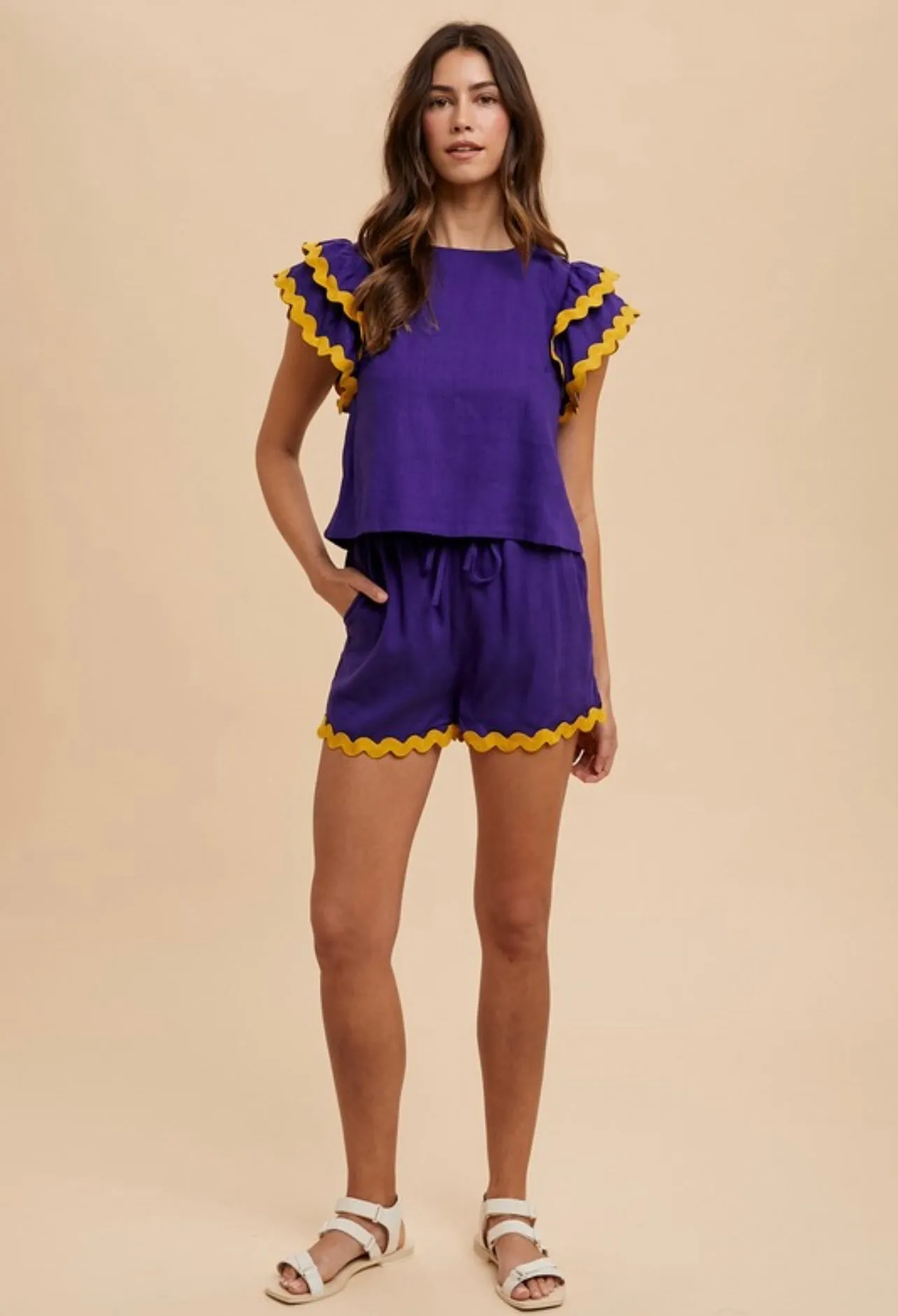 Purple & Gold Ric Rac Set sold by The Dogwood Boutique product image thumbnail 5