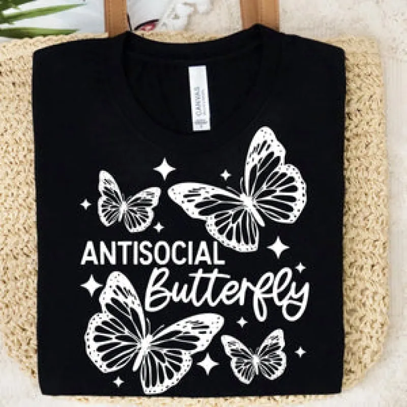 Antisocial Butterfly Tee sold by The Dogwood Boutique