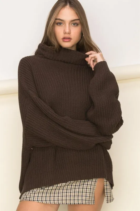Cuddly Cute Turtleneck Oversized Sweater sold by The Dogwood Boutique