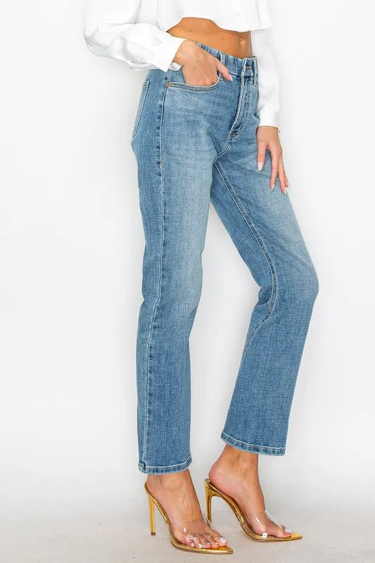 Tummy Control High Rise Straight Jeans sold by The Dogwood Boutique product image thumbnail 2